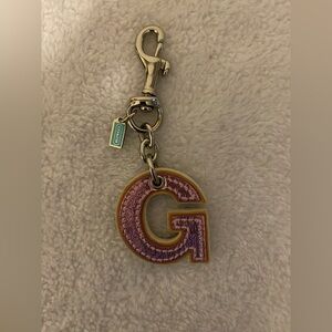 Authentic Vintage Coach Letter “G” Keychain, FOB, charm